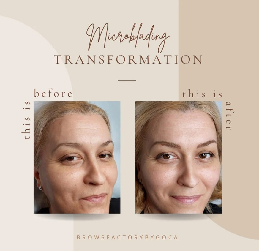 Pre i posle microblading tretman